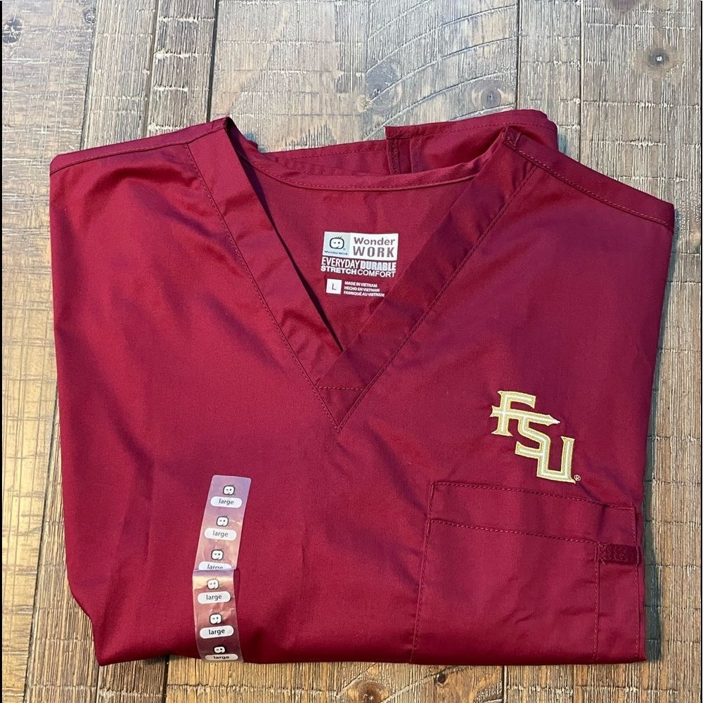Wonder Wink FSU Scrubs Top V-Neck - NWT